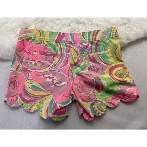 Lilly Pulitzer Size 00 Multicolor Floral The Buttercup Scalloped Hem Shorts - Picture 2 of 4